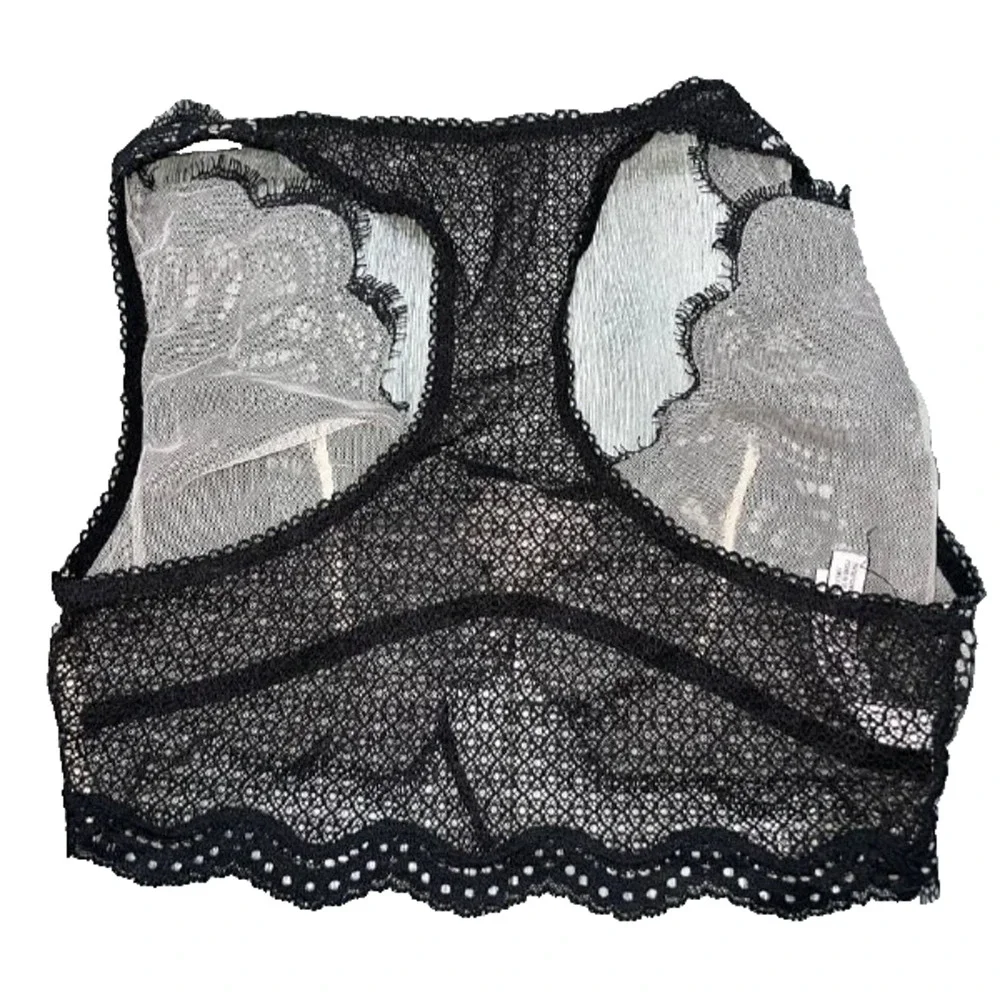 Victoria’s Secret Lace babydoll Y2K preppy bra Bralette Size Small Black A006412